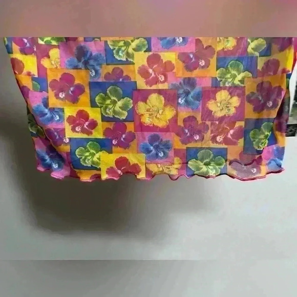 NWT | 90s No Boundaries Floral Swim Cover Crop Top | Women’s M - Picture 5 of 6